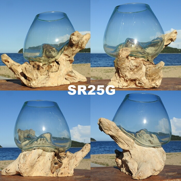 楽天市場】選べる 流木ガラスオブジェ 大きい SR25 花瓶 アクアリウム