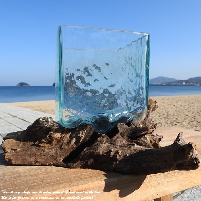 楽天市場】選べる 流木ガラスオブジェ SQ15 花瓶 アクアリウム