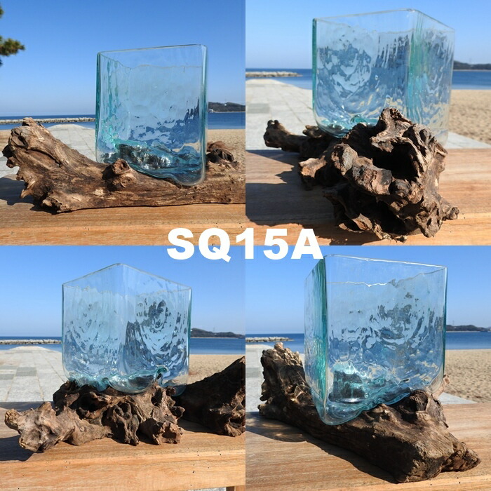 楽天市場】選べる 流木ガラスオブジェ SQ15 花瓶 アクアリウム