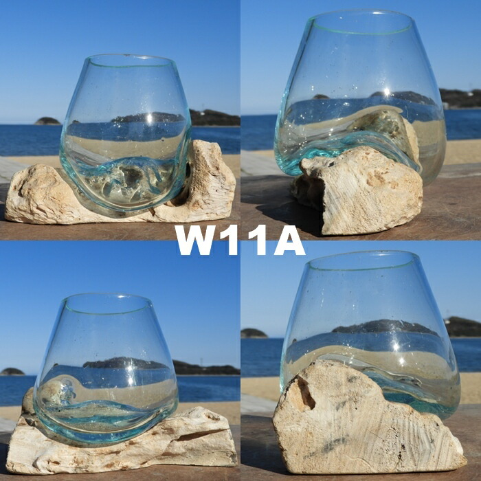 楽天市場】選べる 流木ガラスオブジェ W11 花瓶 アクアリウム