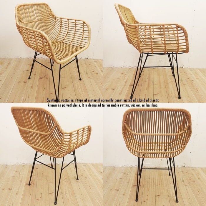 楽天市場】シンセティックラタンチェア ナチュラルカラー 人工ラタン