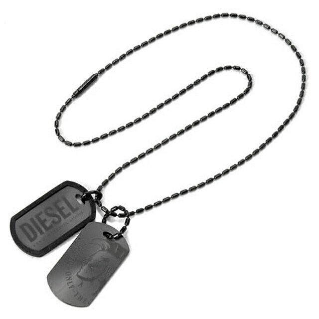 楽天市場】ディーゼル DIESEL ネックレス ブラック ダブルプレート