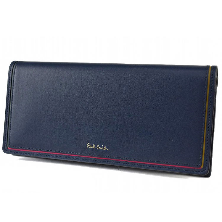 楽天市場】ポールスミス 長財布 財布 レディース ネイビー 紺 かぶせ