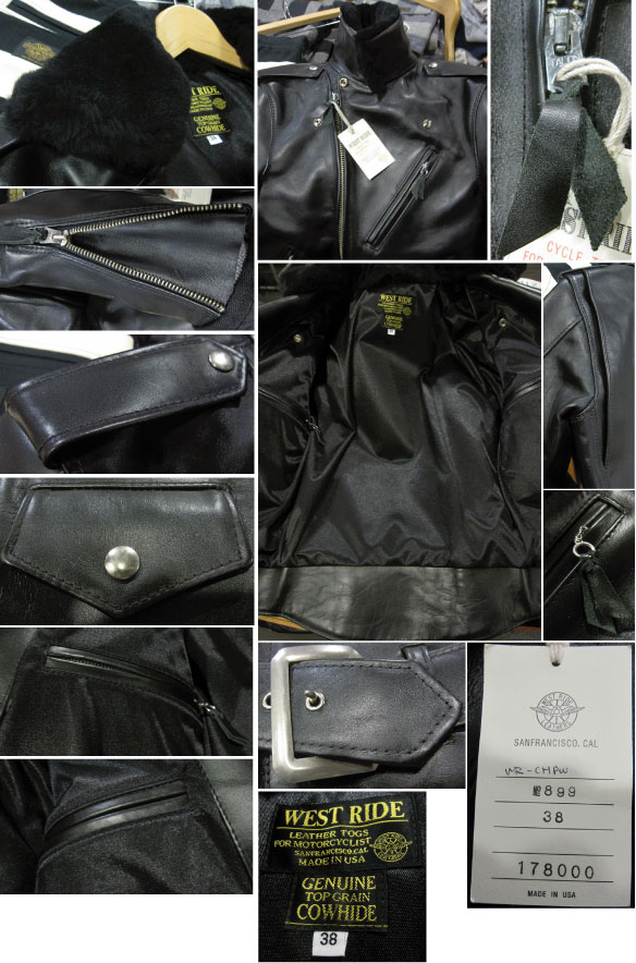 楽天市場】ウエストライド(WESTRIDE)WR-CHPW レザージャケット -BLK
