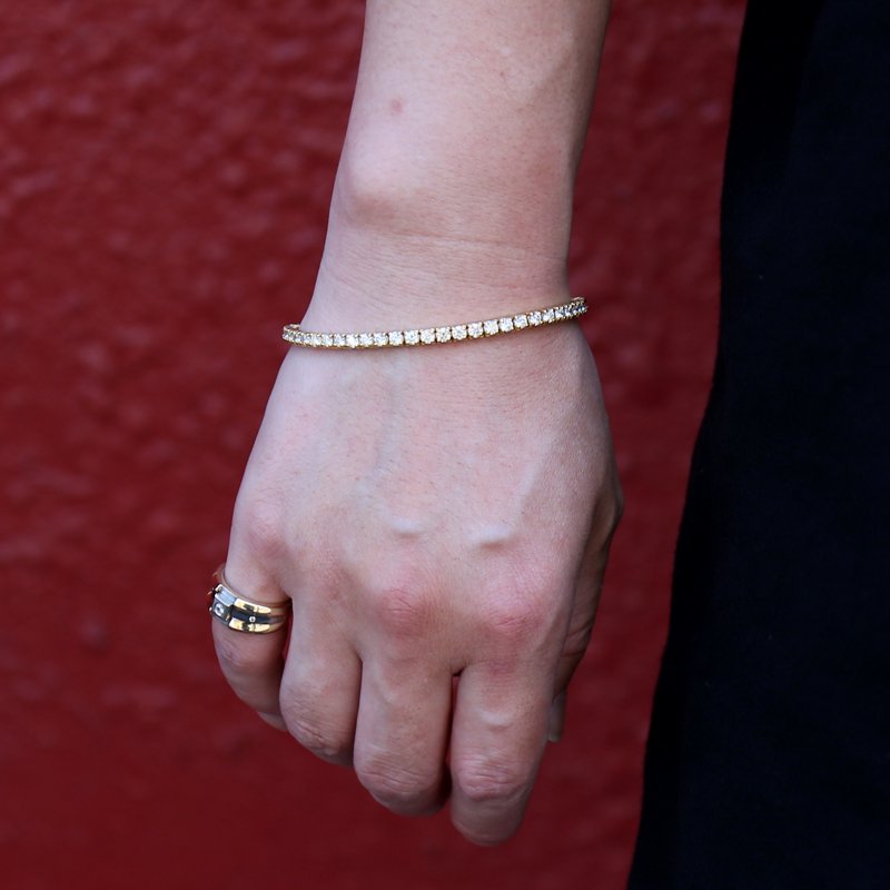 楽天市場】ダイヤモンド 10K イエローゴールド テニスブレスレット 幅