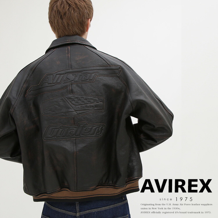 楽天市場】AVIREX 公式通販｜VARISTY LEATHER ”GOALERS” VINTAGE BLACK