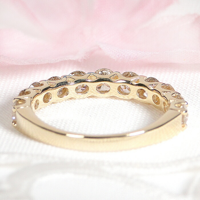 楽天市場】K18YG/PG/WG【1.00ct】ダイヤモンド ハーフエタニティ
