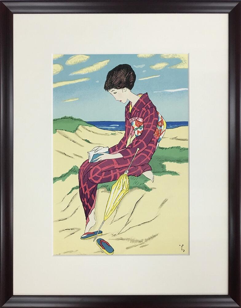 楽天市場】絵画 竹久 夢二 秋雲流れて/インテリア 額入り 額装込 風景