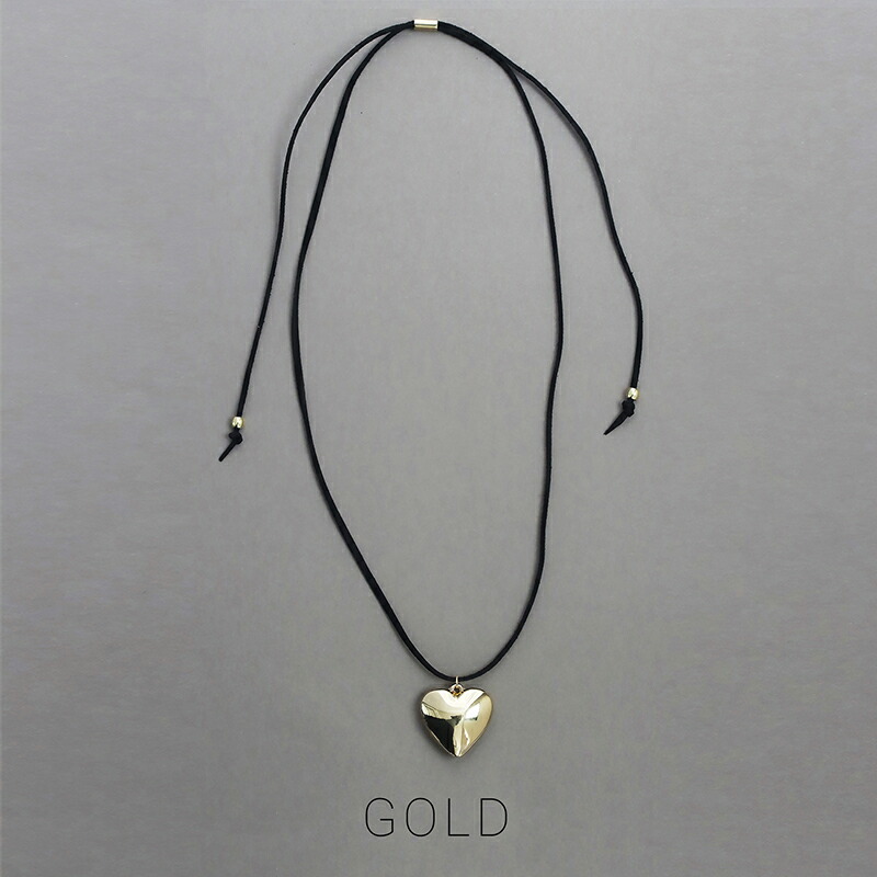 楽天市場】ネックレス 長さ調節可能 スエード 紐 ハートペンダント
