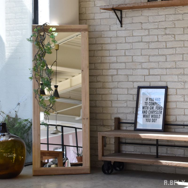 楽天市場】壁立てかけ ミラー 鏡 木製 大型 壁掛け 立てかけ 全身 全身