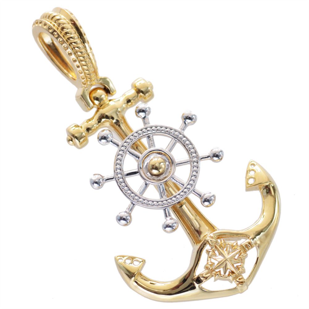 楽天市場】ペンダントトップ メンズ 18金 K18 18K マリン 舵輪