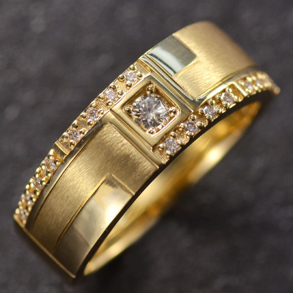 楽天市場】指輪 メンズリング 18金 K18 18K ダイヤモンドリング