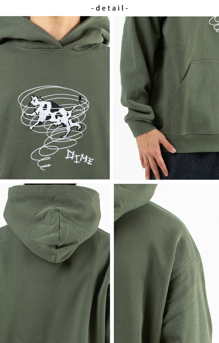 楽天市場】Dime ダイム パーカー TWISTER HOODIE THYME トゥイスター