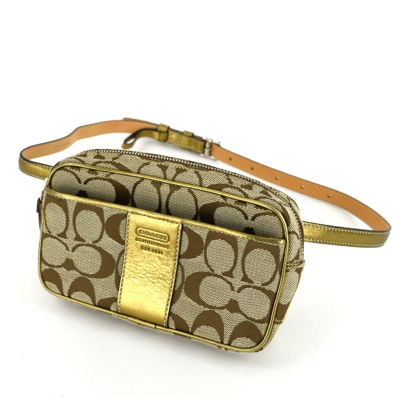 楽天市場】コーチ ウエストポーチ レディース シグネチャー ベージュ