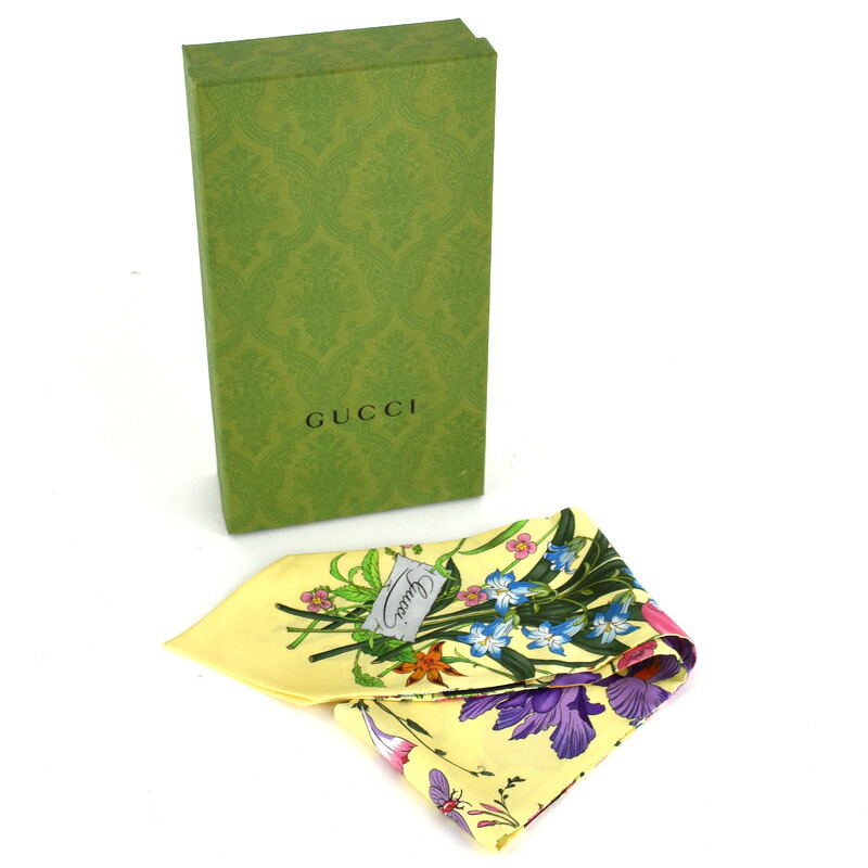 楽天市場】グッチ スカーフ フローラプリント シルクネックボウ 733434