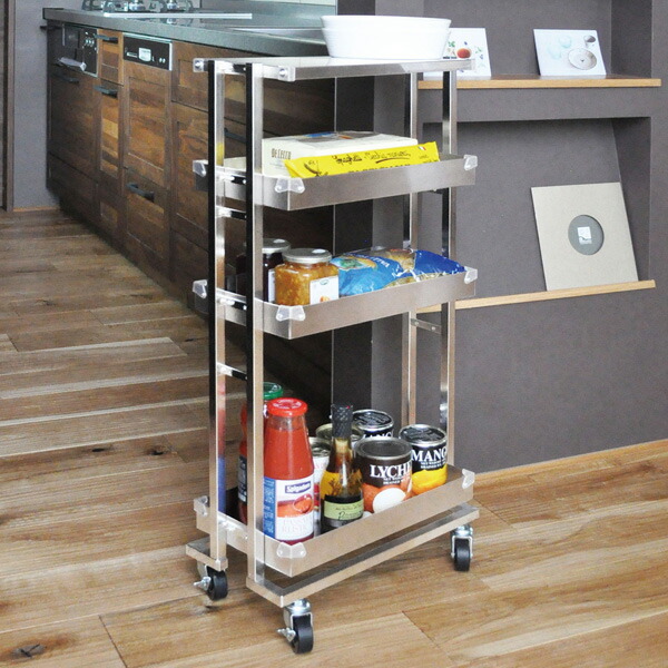 楽天市場】ステンレス コンパクトワゴン キッチンワゴン キッチン作業