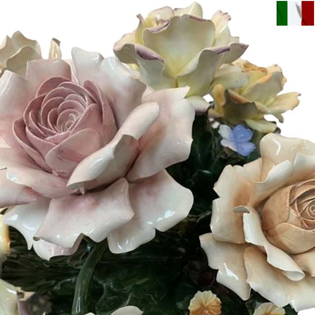 楽天市場】陶花 置物 陶器 花 イタリア オーナメント クラシック