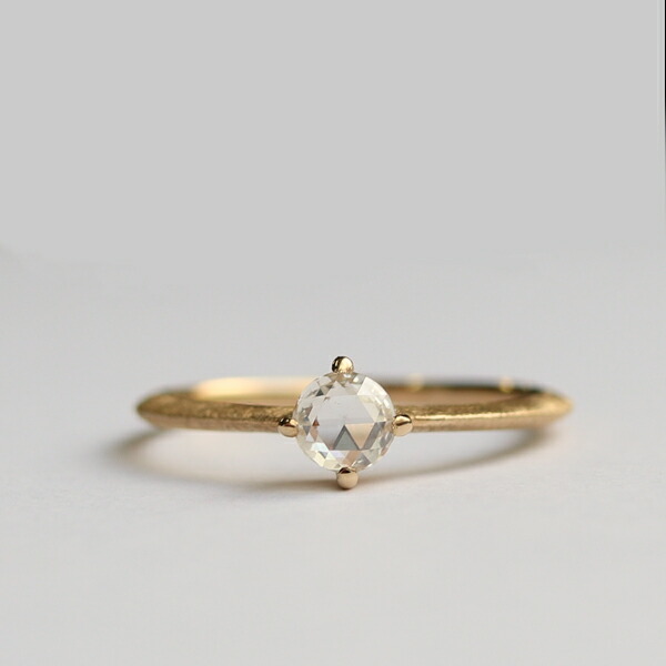 楽天市場】K18 ゴールド ローズカット ダイヤモンド リング