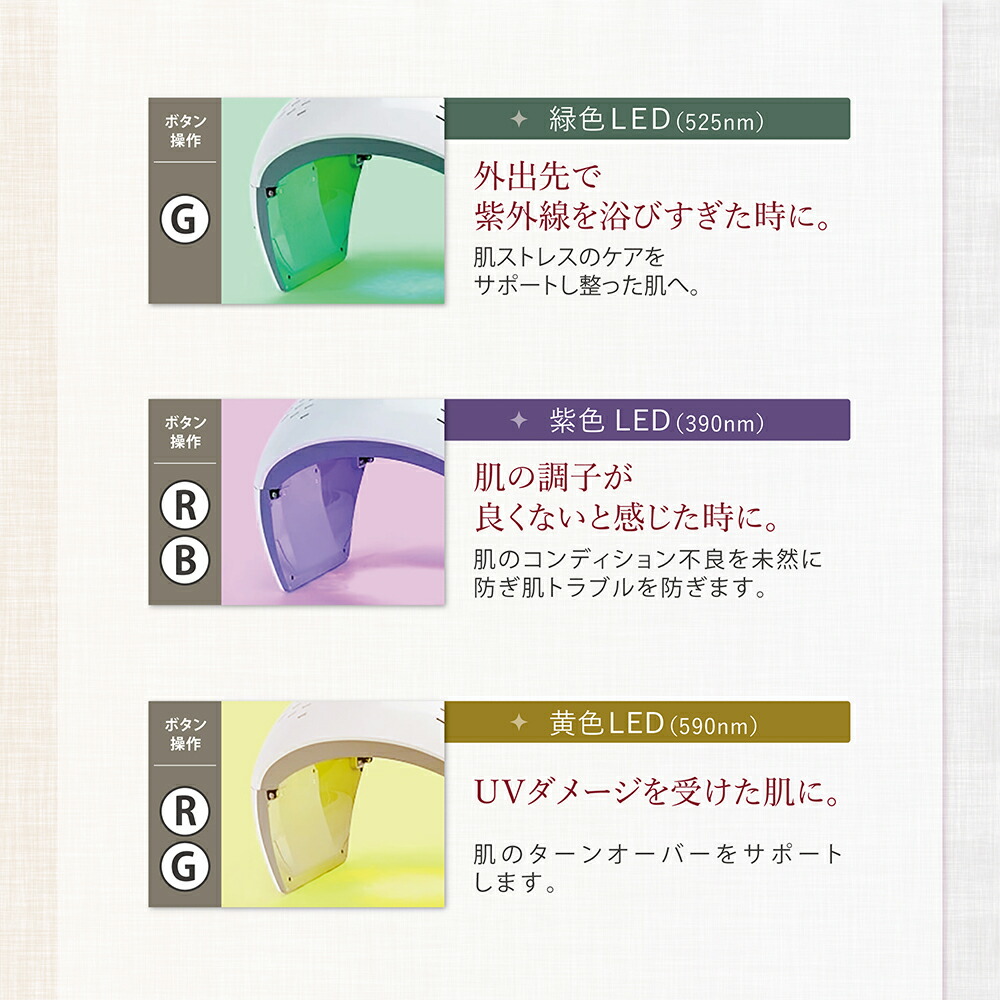 楽天市場】LED美容ライト プレミア 6色+3色サーキュレーション LED美容