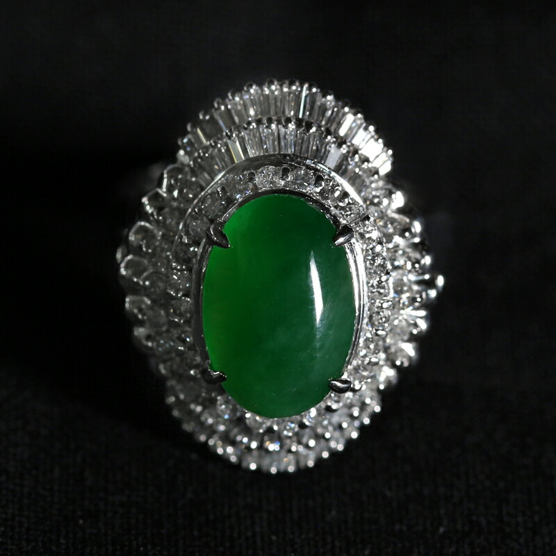 楽天市場】翡翠 ろうかん 3.576ct リング 10号 PT900 プラチナ指輪
