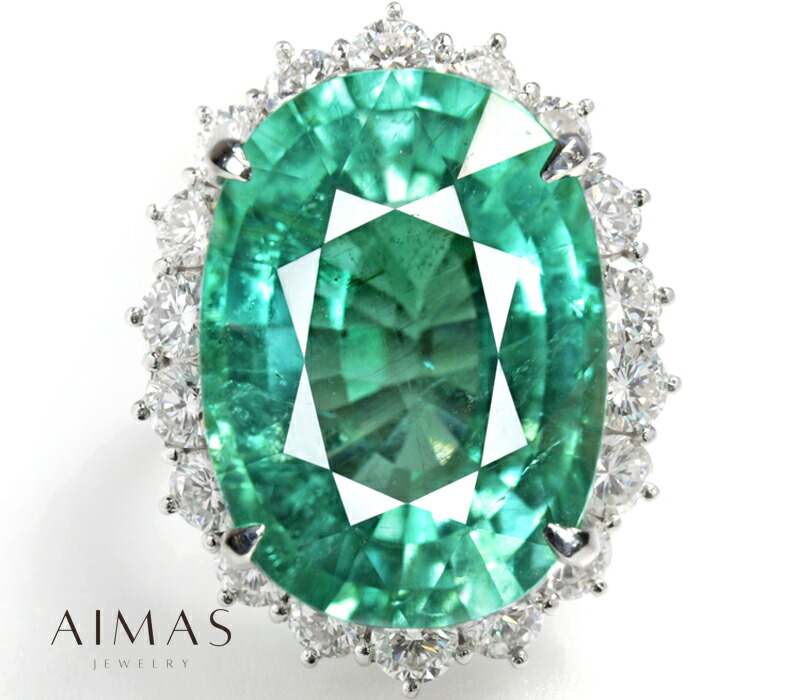 楽天市場】【ｾｰﾙ】特大大粒パライバトルマリン 25ct リング PT900