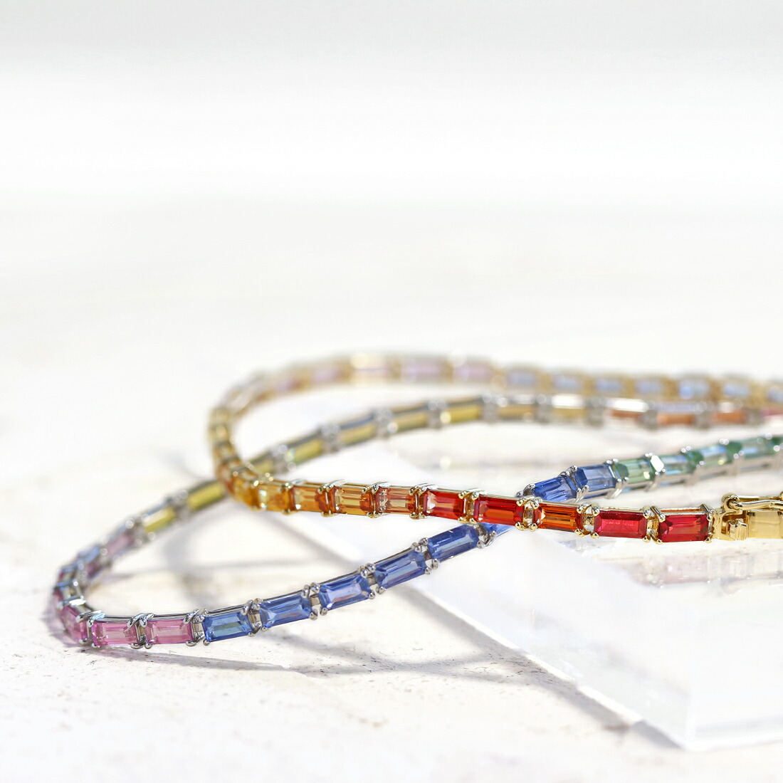 楽天市場】【JaMais】マルチカラーサファイア 5.62ct テニス