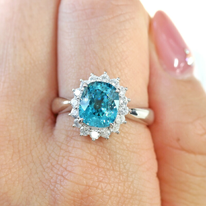 楽天市場】【ｾｰﾙ】ブルージルコン 4.93ct リング 17号 PT900 プラチナ