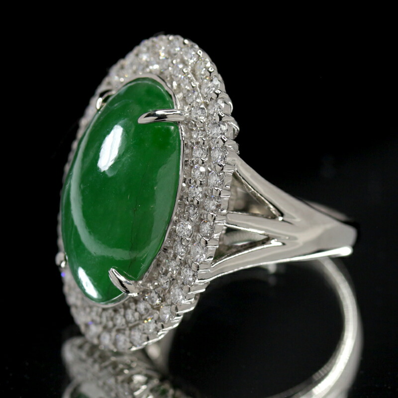 楽天市場】翡翠 10.54ct リング 12号 PT900 プラチナ 指輪