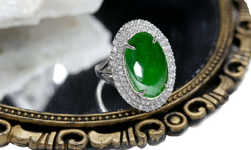 楽天市場】翡翠 10.54ct リング 12号 PT900 プラチナ 指輪