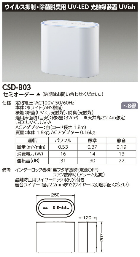 楽天市場】UVish (ユービッシュ) ウイルス抑制・除菌脱臭用 UV-LED