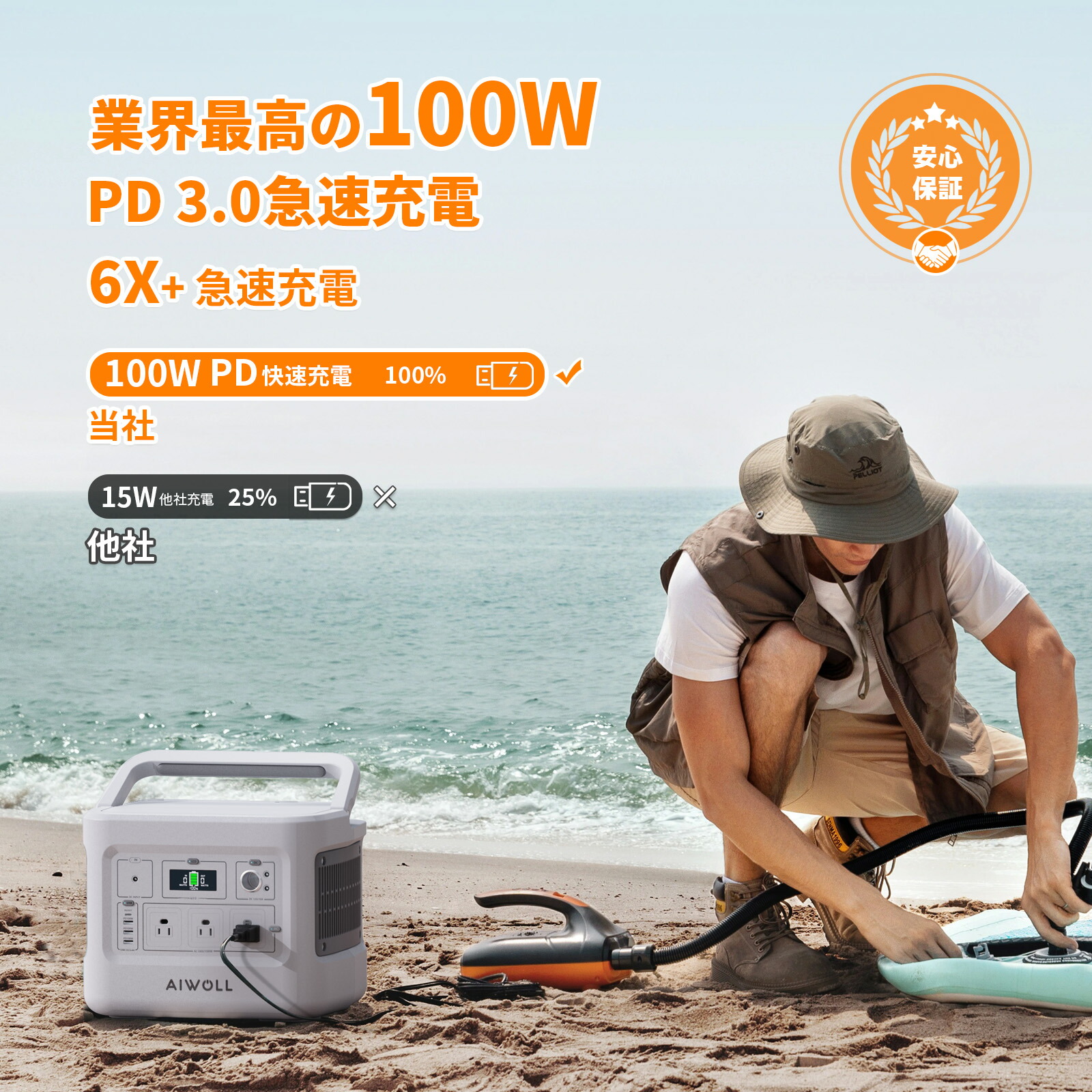 楽天市場】AIWOLL ポータブル電源 1531Wh 大容量 1500W(最大2400W