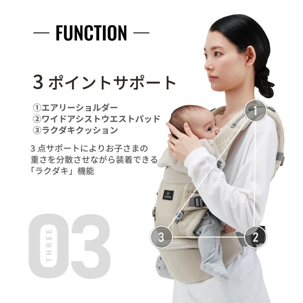 楽天市場】抱っこ紐 エールベベ・ベビーキャリア スリー 新生児対応