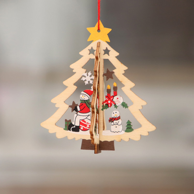 楽天市場】クリスマスツリー オーナメント 木製 9個セット 木彫刻