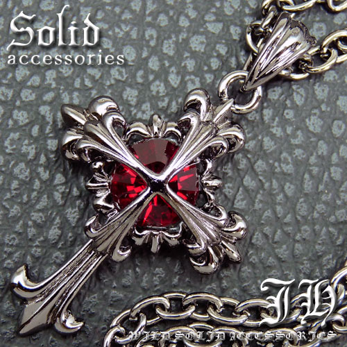 楽天市場】n739 送料無料 超お得 大粒レッドクロスsvネックレス