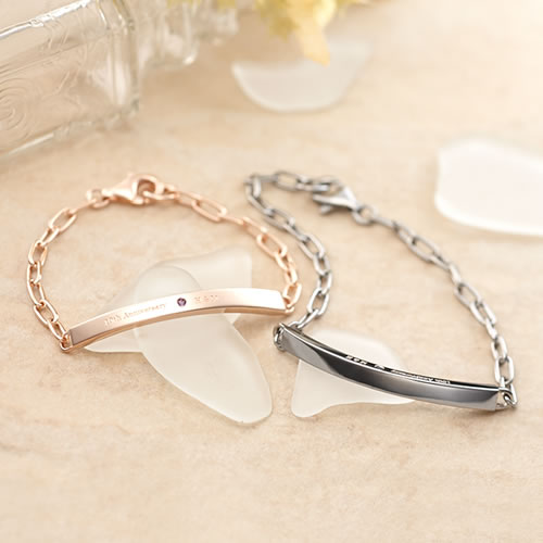 楽天市場】ペアブレスレット シルバー 刻印無料 誕生石 名入れ 001B-KS