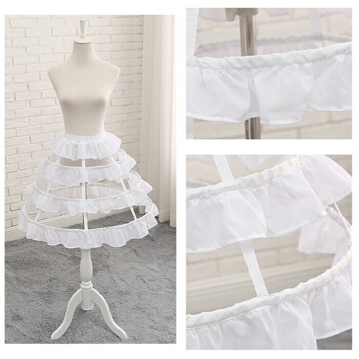 楽天市場】パニエ 夏用 3段ワイヤー 白黒 鳥かご フリル ボリューム