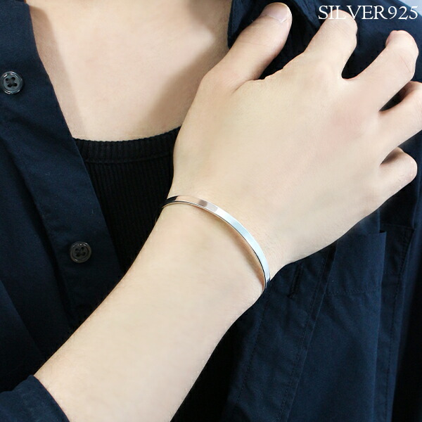 楽天市場】プレーン シルバーバングル 幅4mm シルバー 925 バングル