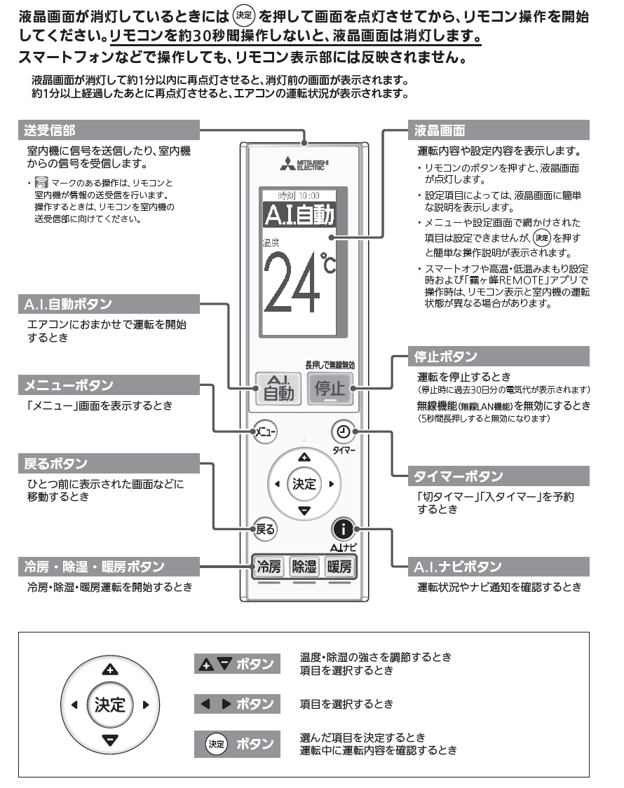 楽天市場】三菱 ルームエアコン 霧ヶ峰用 リモコン AAG211(M21 EFW 426