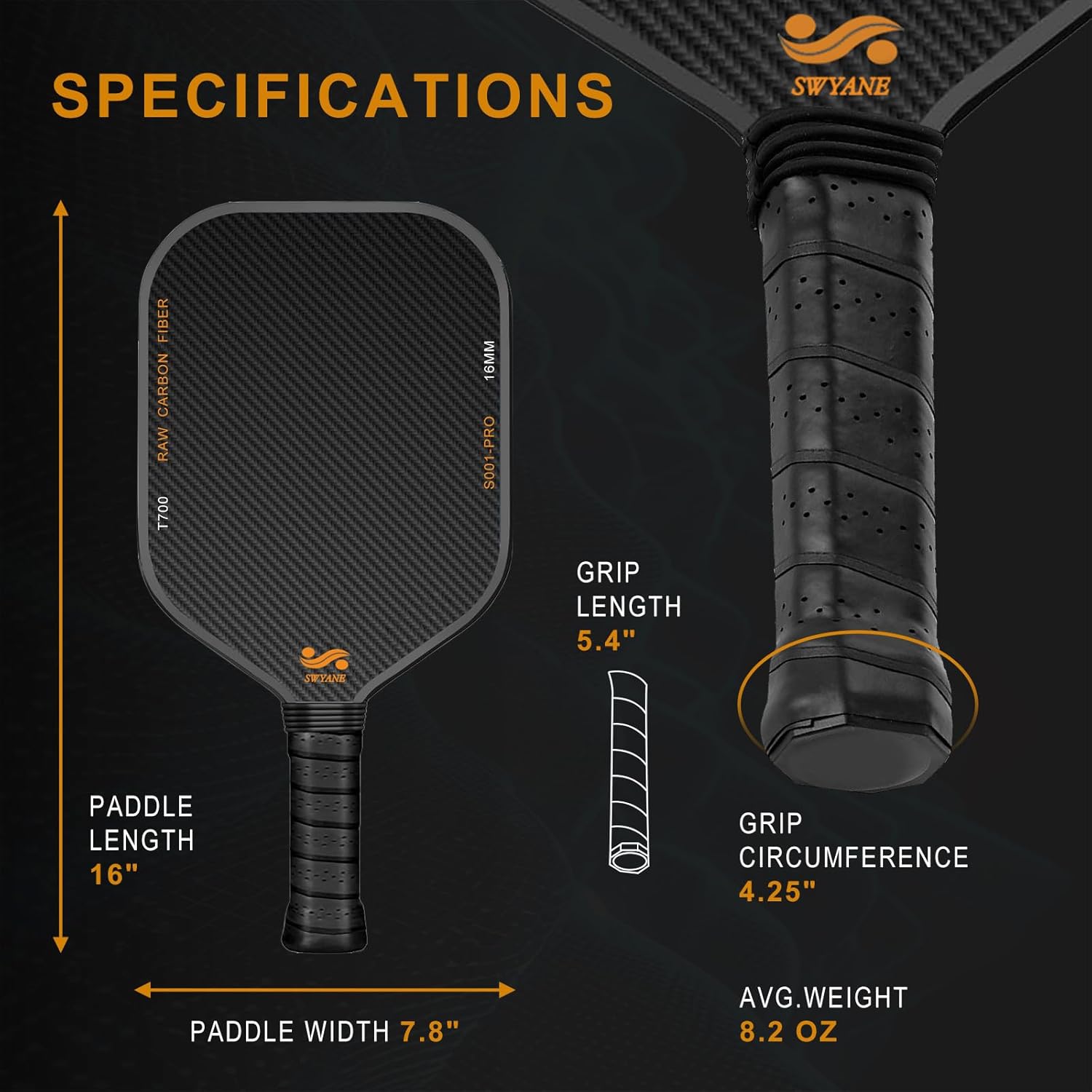 楽天市場】Swyane 2025 カーボンファイバー ピックルボール パドル 3K