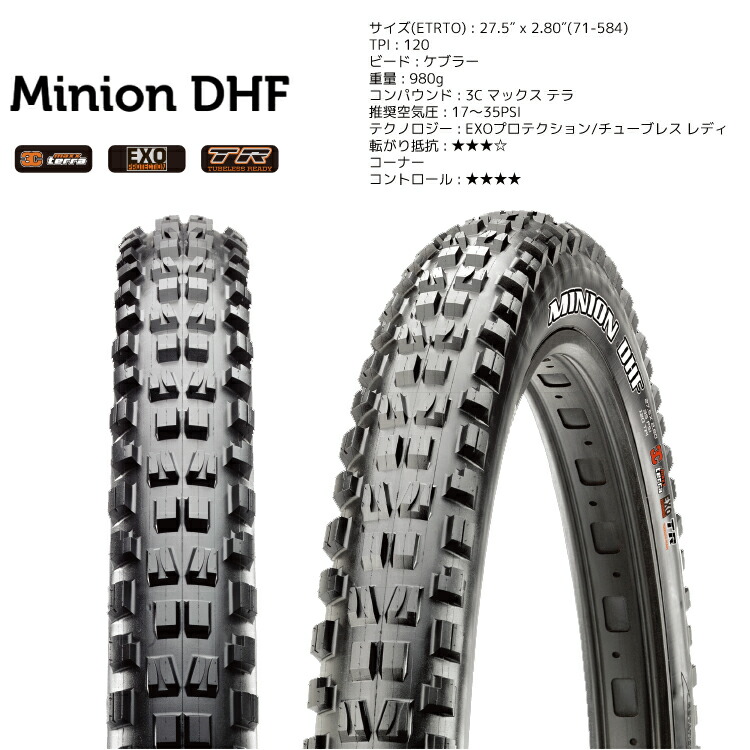 楽天市場】MAXXIS マキシス ミニオン DHF/DHR II 27.5×2.80 ファット