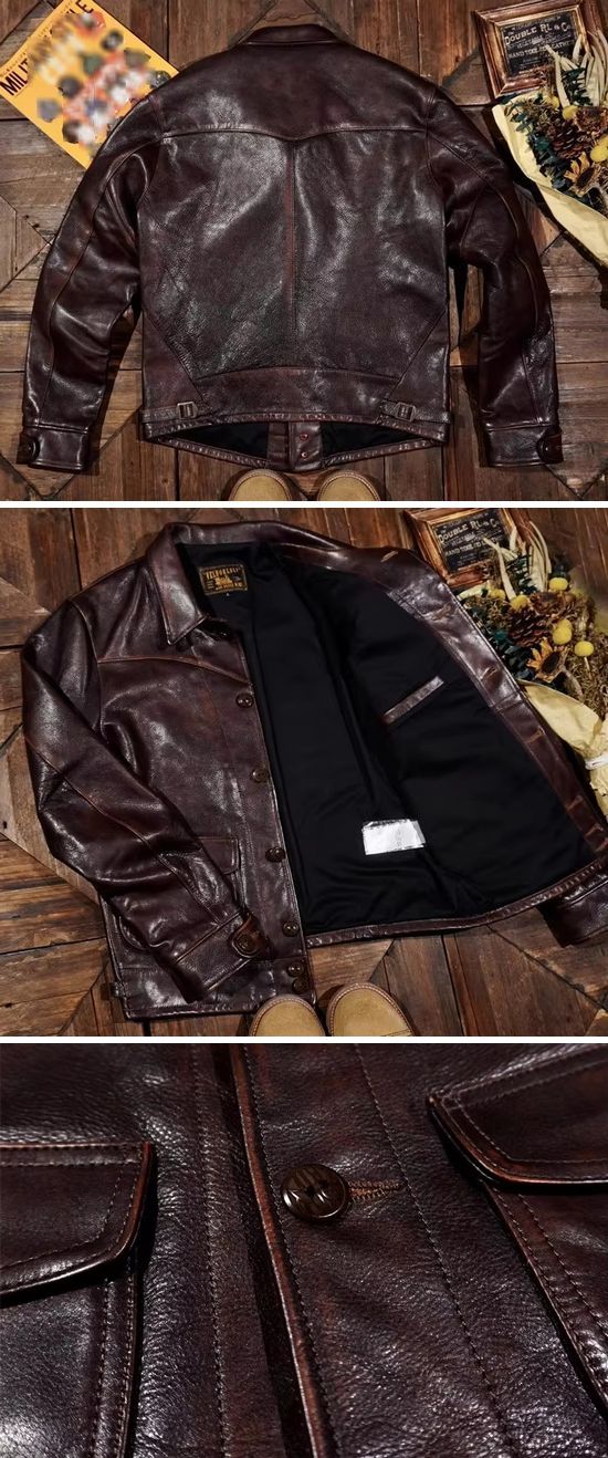 楽天市場】少量生産 革ジャン牛革 メンズ レザージャケット