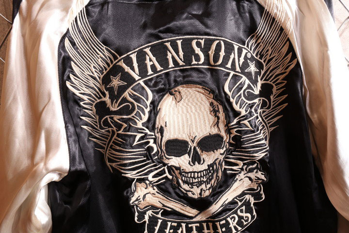 楽天市場】当店別注 VANSON バンソン スカル刺繍 リバーシブル