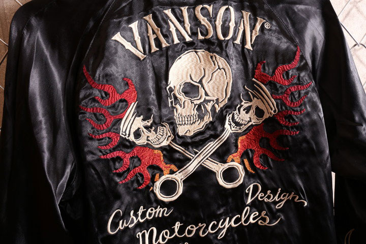 楽天市場】当店別注 VANSON バンソン スカル刺繍 リバーシブル