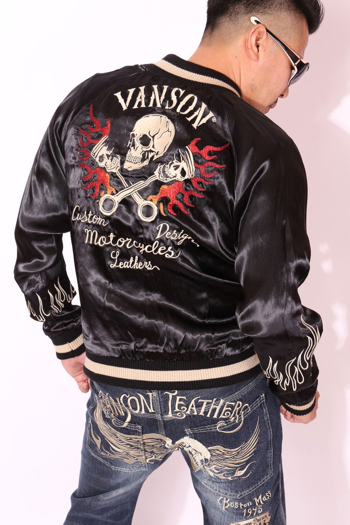 楽天市場】当店別注 VANSON バンソン スカル刺繍 リバーシブル