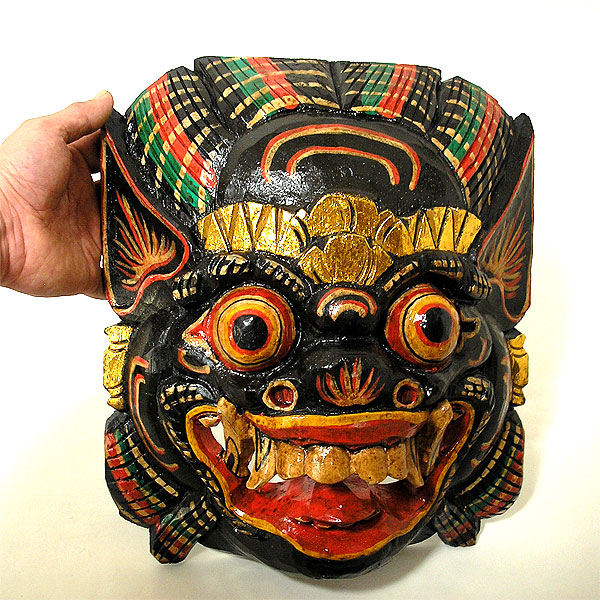 楽天市場】木彫りのお面 マスク 『バロン』壁掛け [縦約34〜5cm