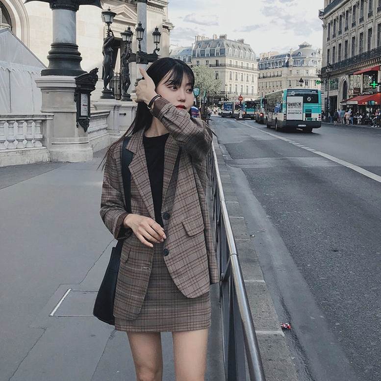 楽天市場】セットアップ チェック柄 スカート ジャケット スーツ