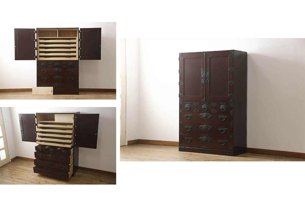 楽天市場】【中古】 美品 仙台箪笥 民芸家具 熊野洞 木地呂塗り 着物