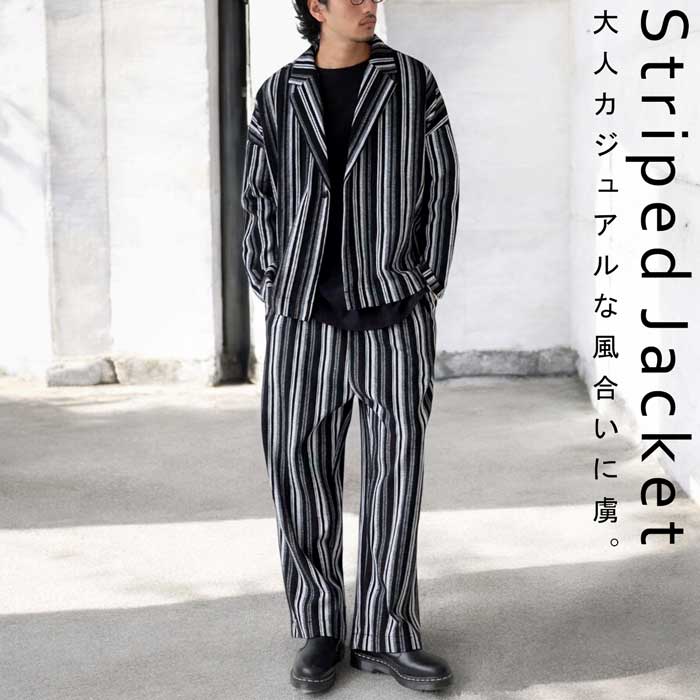 楽天市場】ストライプ柄ジャケット ジャケット メンズ 送料無料