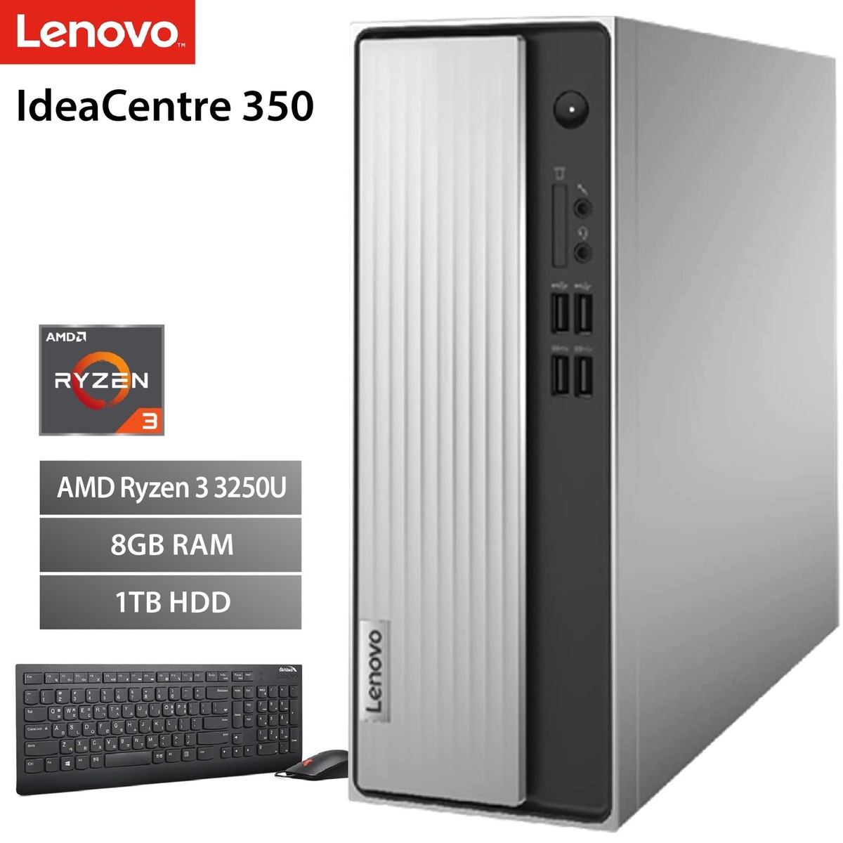 楽天市場】Lenovo 90MV008DJP IdeaCentre 350 AMD Ryzen 3 3250U 8GB