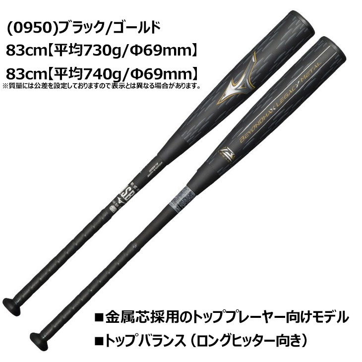 楽天市場】送料無料 ミズノ 野球 一般軟式用 金属製バット 83cm 84cm